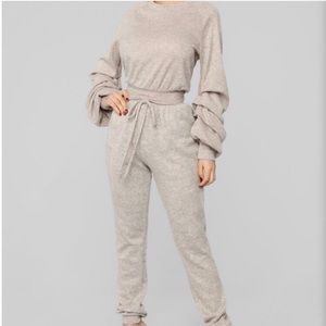 Tan crop sweatshirt (TOP ONLY)